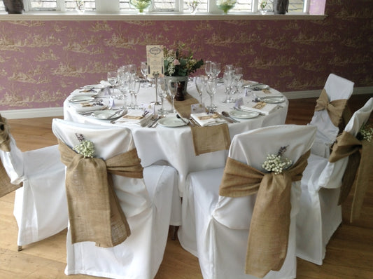 Pack of 200 - Burlap Chair Sash/Bow Natural