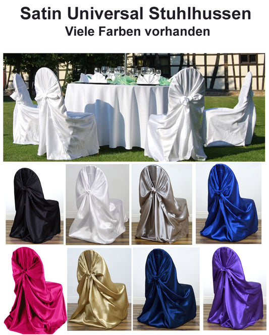 Pack of 150 - Satin Banquet Round Top Chair Cover